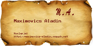 Maximovics Aladin névjegykártya